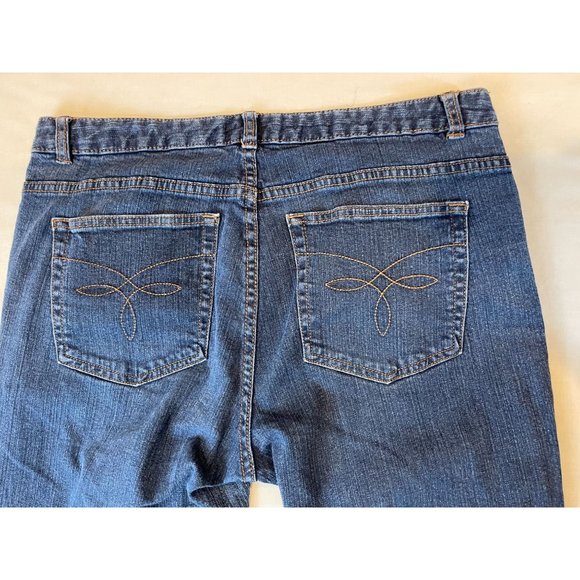 Chaps Denim Women Jeans Straight Leg 99% Cotton Mid Rise Flat Front Blue Size 12 - Picture 3 of 10